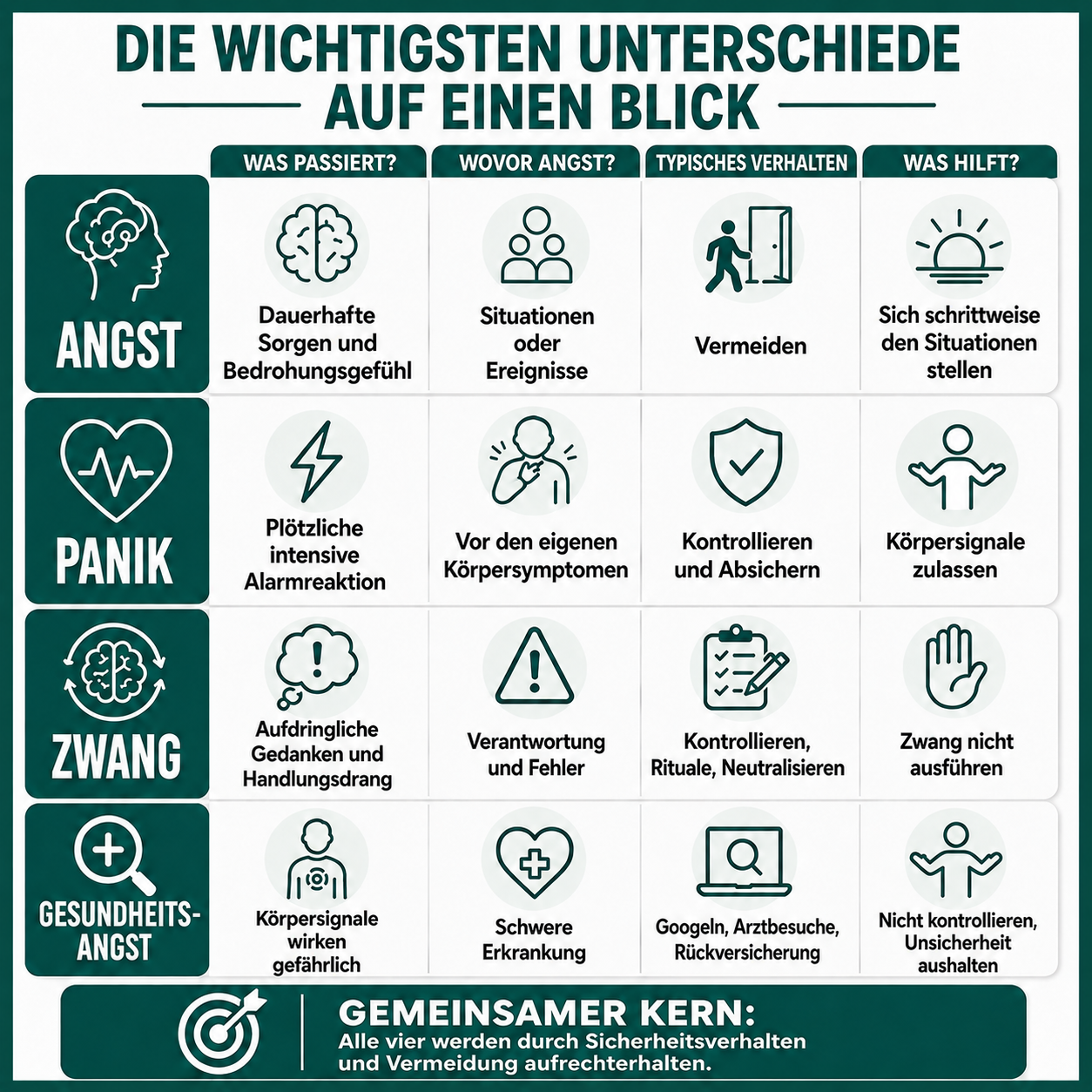 Die Wichtigsten Unterschiede Auf Einen Blick: Angst, Panik, Zwang oder Gesundheitsangst?